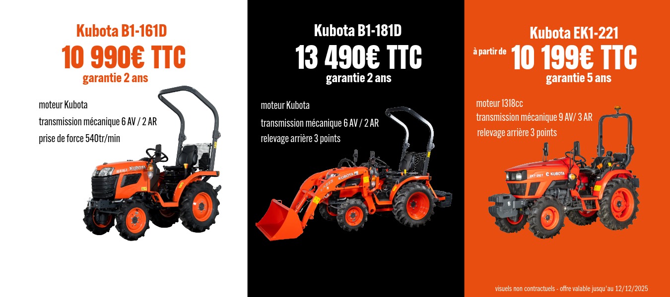Déstockage microtracteurs Kubota