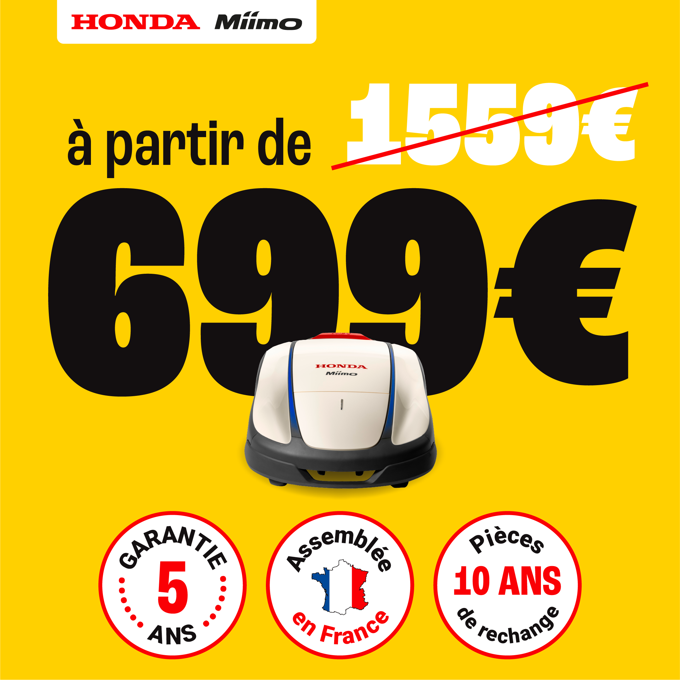 Promotion exceptionnelle sur les robots de tonte Honda