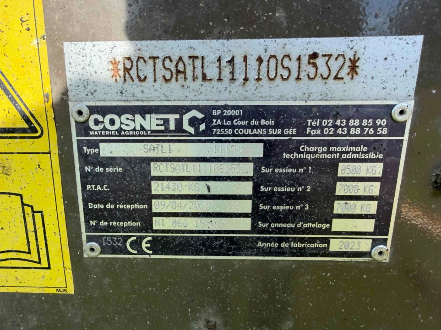 Plateau fourrager Cosnet Saturne